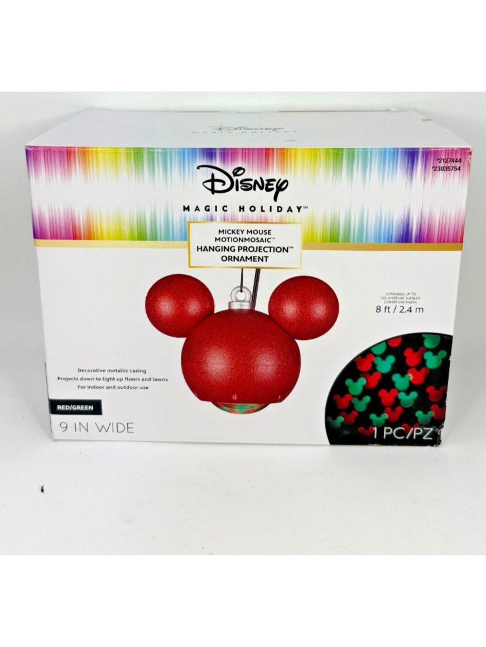 Disney Magic Holiday Mickey Mouse Motionmosaic LED Projection Hanging Ornament